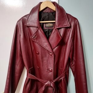 Women's Burgundy Leather Jacket